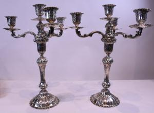 Candelabri in Argento 800 Punzone Germania 1888 